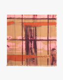 Foulard con Fantasia Check Sfumata Rosa Confetto
