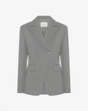 Blazer Asimmetrico Grigio Melange Monobottone