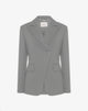 Blazer Asimmetrico Grigio Melange Monobottone