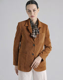 Blazer in velluto Marrone Nocciola