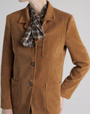 Blazer in velluto Marrone Nocciola