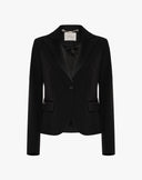 Black Single-Button Fitted Blazer