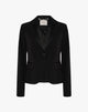 Black Single-Button Fitted Blazer