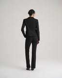 Black Single-Button Fitted Blazer
