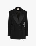 Black Tuxedo Blazer with Satin Lapels