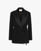 Black Tuxedo Blazer with Satin Lapels