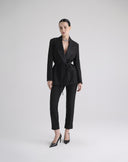 Black Tuxedo Blazer with Satin Lapels