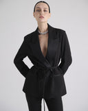 Black Tuxedo Blazer with Satin Lapels