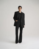 Blazer Lungo Nero Monobottone