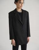 Blazer Lungo Nero Monobottone