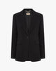 Blazer Monopetto Nero con Revers a Lancia
