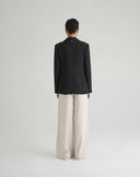 Blazer Monopetto Nero con Revers a Lancia