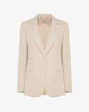 Light Beige Single-Breasted Blazer with Peak Lapels