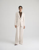 Light Beige Single-Breasted Blazer with Peak Lapels
