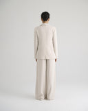 Light Beige Single-Breasted Blazer with Peak Lapels