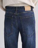 Dark Blue Wide Leg Jeans with Cuffs