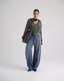 Wide Leg Sand Wash Jeans