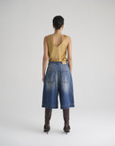 Bermuda Denim Wide Leg Sand Wash