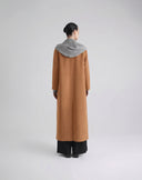 Camel Single-Breasted Long Coat