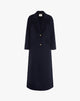 Cappotto Lungo Monopetto Blu Notte