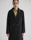 Cappotto Doppiopetto Grigio Antracite con Maxi Tasche