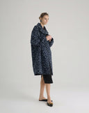 Cappotto in Ecopelliccia Animalier Blu Notte