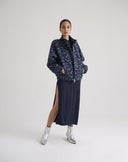 Navy Blue Bouclé Short Jacket