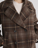 Double-Breasted Moor's Head Check Caban