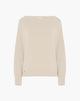 Maglione Scollo a Barca Beige Chiaro