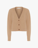 Cardigan in Lana e Cashmere Tortora