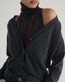 Cardigan in Lana e Cashmere Grigio