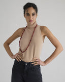 Top Smanicato in Lana e Cashmere Tortora