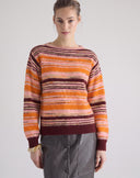 Maglione a Righe Multicolore Rosa Confetto