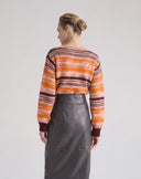 Maglione a Righe Multicolore Rosa Confetto