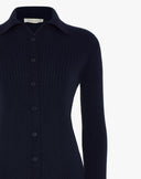 Cardigan con Colletto Blu