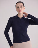 Cardigan con Colletto Blu