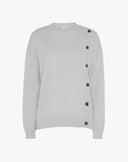 Maglione Girocollo con Bottoni Laterali Grigio