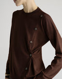 Maglione Girocollo con Bottoni Laterali Moro