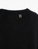 Maglione Scollo a V con Spacchetto Nero