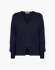 Maglione Scollo a V con Spacchetto Blu