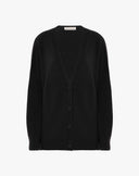 Cardigan Aperto con Bottoni Nero