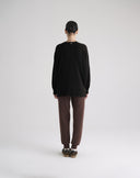 Cardigan Aperto con Bottoni Nero