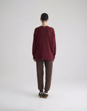 Cardigan Aperto con Bottoni Bordeaux