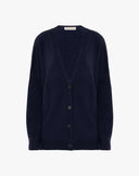 Cardigan Aperto con Bottoni Blu