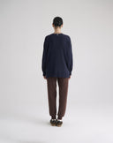 Cardigan Aperto con Bottoni Blu