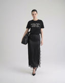 Gonna Lunga con Dettagli in Pizzo Nero