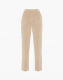 Pantalone in Velluto Dritto Beige