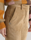 Pantalone in Velluto Dritto Nocciola