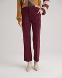 Pantalone in Velluto Dritto Bordeaux